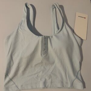 Lululemon NWT Align Ribbed Henley Tank in Aero Blue Size 6